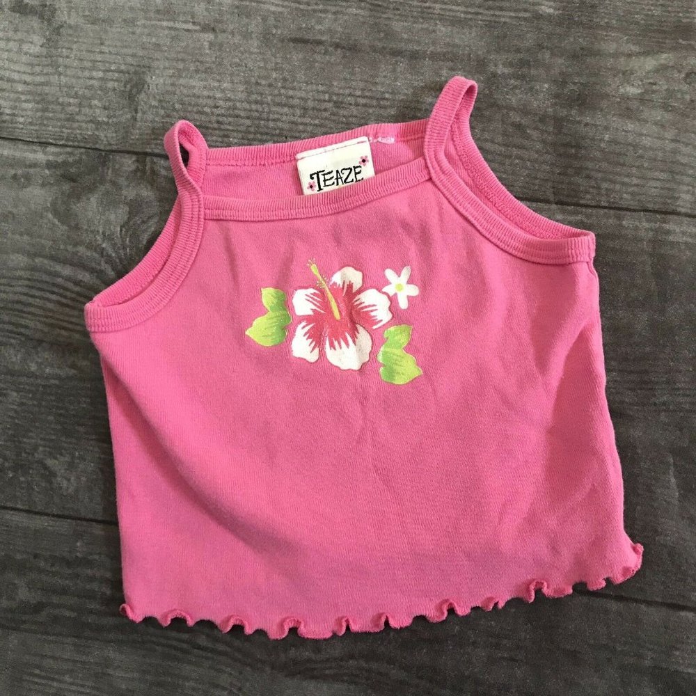 Toddler Girl’s Teaze Hibiscus Flower Tank Top 18 M